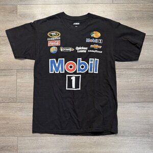 Tony Stewart Number 14 NASCAR T-Shirt Size L Mobil 1 Black